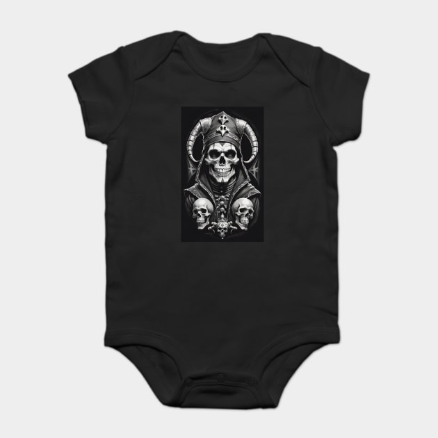Jester Skull 4 Baby Bodysuit by Grave Digs